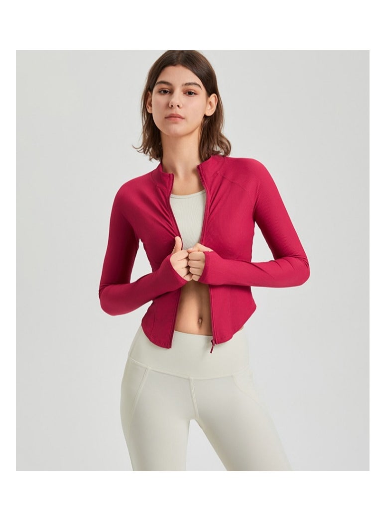 KUYING - Shaping Yoga Suit Women's Casual Coat Long Sleeve Zipper Running Skincare Sports Fitness Top - Image 1