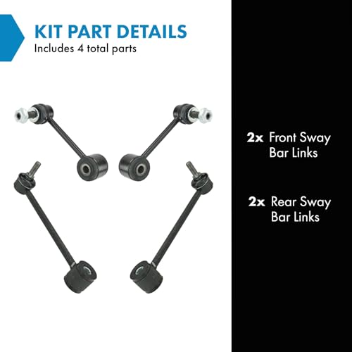 TRQ Front & Rear Sway Bar Stabilizer Link Set Compatible with 2007-2017 Jeep Wrangler 2018 Wrangler JK - Image 2