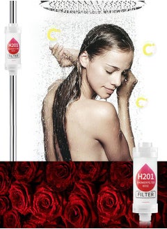 H201 Shower Head Filter Vitamin C Shower Infuser Hard Water Softener Chlorine and Fluoride Shower Filter Water Purifying Filtered Shower Head with Beads Helps Dry Skin and Hair Loss Rose  - Image 5