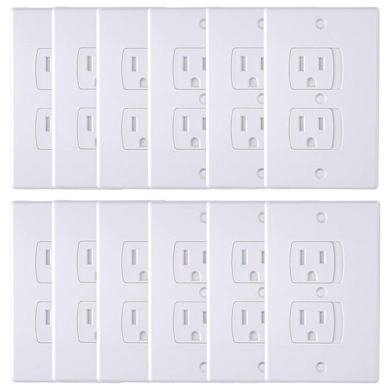 AUSTOR 12 Pack Baby Safety Electric Outlet Covers Baby Safety Self Closing Wall Socket Plugs Plate Alternate for Child Proofing - Image 1