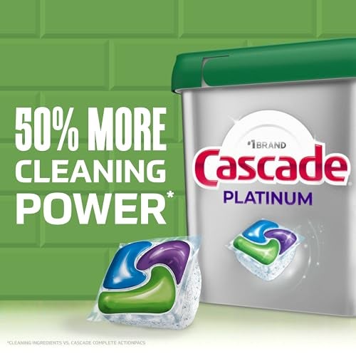 Cascade Platinum Dishwasher Pods, Dishwasher Detergent, Dish Detergent Soap, Lemon, 59 Count - Image 4