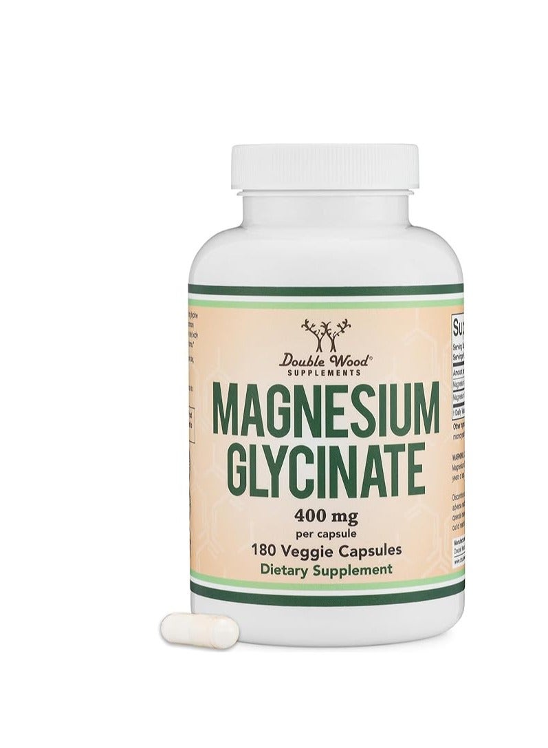 Double Wood Supplements Magnesium Glycinate 400mg, 180 Capsules  - Image 1
