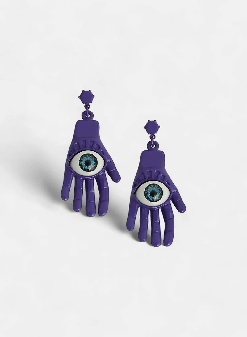 SOHI Contemporary Stones Oxidised Artificial Drop Earring Jewellery