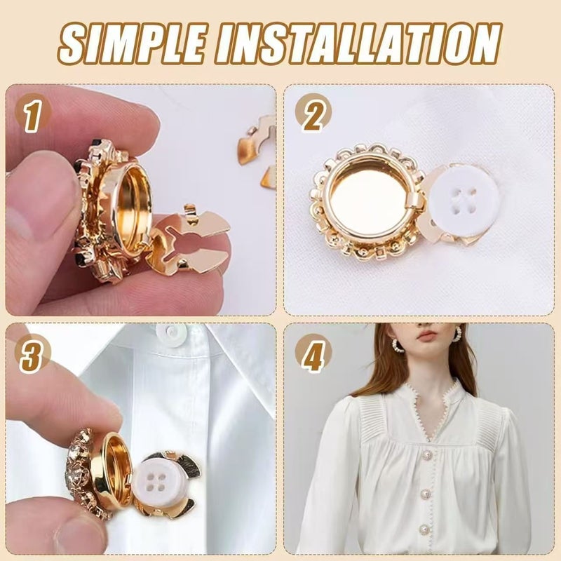 WU Cross-Border Detachable Clip-On Button Jewelry for Women/Men's Shirts - DIY Fashion Accessories - Image 3