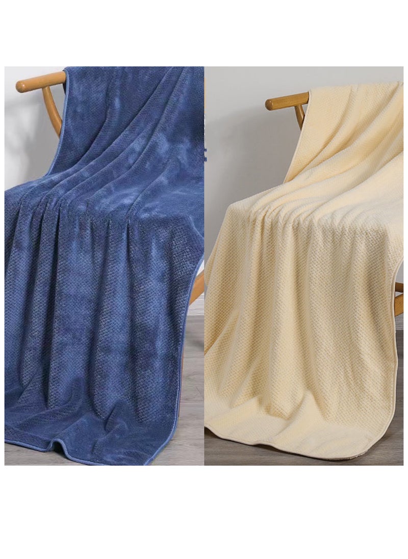 Generic - Microfiber Towel 90x160 cm 2 PCS Bath Towel Microfiber Soft, Durable and Light Weight - Image 1