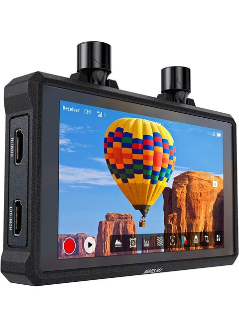 Mars M1 Enhanced Wireless Video Transmission System Camera Field Monitor HDMI/SDI Transmitter Receiver, 450FT 1080p60 APP Monitoring 5.5" 1000nit RGB 3D-LUT