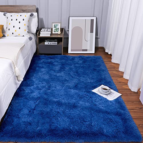 Kelarea Area Rug for Living Room, 3x5 Non-Slip Navy Blue Rug Fluffy Soft Shag Rugs, Fuzzy Shaggy Plush Carpet for Bedroom, Nursery Rooms, Home Dorm - Image 1
