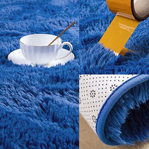 Kelarea Area Rug for Living Room, 3x5 Non-Slip Navy Blue Rug Fluffy Soft Shag Rugs, Fuzzy Shaggy Plush Carpet for Bedroom, Nursery Rooms, Home Dorm - Image 3