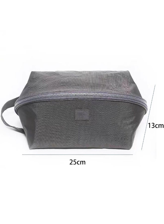 Travel Organizer Bag, Zippered Storage Bag with Compartments for Underwear, Socks, Cosmetic Organizer Portable Underwear Storage Bag for Travel and Home Use (Grey)  - Image 2