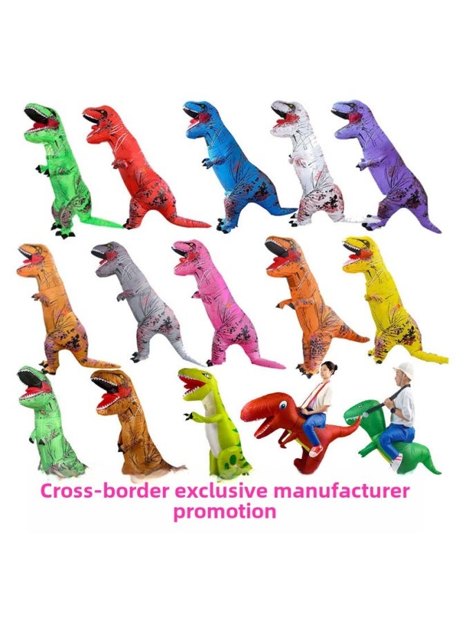Generic Cross Border Halloween Dinosaur Stegosaurus Adult Party Party Cosplay Performance Suit Tyrannosaurus Rex Inflatable Suit Doll-Color:Tyrannosaurus Rex White Adult 160-195cm  - Image 5