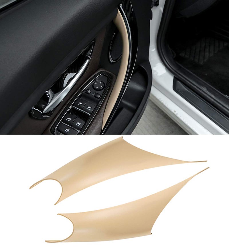 أغطية مقابض الأبواب Jaronx 2PCS متوافقة مع BMW الفئة 3 والفئة 4 للجانب السائق وركاب الأبواب متوافقة مع BMW 320i328i330i335i F30F31 و428i435i F32F36 بيج