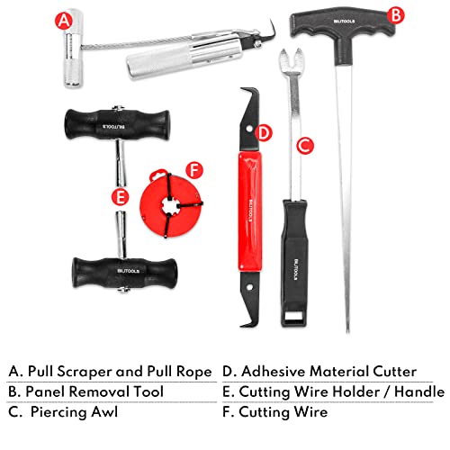 BILITOOLS 7-Piece Windshield Removal Tool Kit for Classic Vintage Car Windscreen Remover Set - Image 2