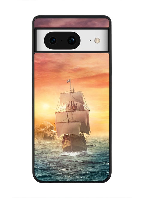 Rugged Black Edge case for Google Pixel 8, Custom Slim fit Flexible Anti Drop Thin Phone Case Cover - Skull Island