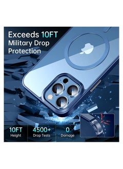 Generic Built in Magnets Compatible with MagSafe Clear Hard PC Back Cover Soft TPU Frame Shockproof Protective Slim Bumper Case for iPhone 11 Pro Max_Blue  - Image 3