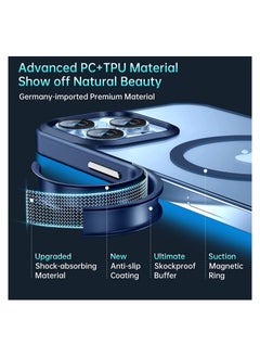 Generic Built in Magnets Compatible with MagSafe Clear Hard PC Back Cover Soft TPU Frame Shockproof Protective Slim Bumper Case for iPhone 11 Pro Max_Blue  - Image 4