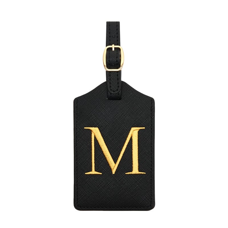 CHOIEO Luggage Tag PU Leather for Suitcase Baggage Handbag Travel Bag Label Suitcase Tag Label Tag w Name Card  Privacy Cover M