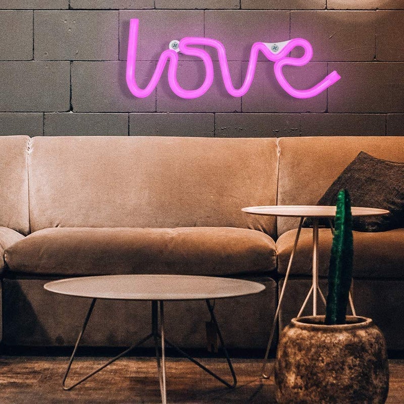 Perfect Pricee Love LED Neon Signs for Wall Decor Night Lights Lamps Wall Art Decor Wedding Party DecorationTable LightsDecorative for Home Party Living Room Pink - Image 4