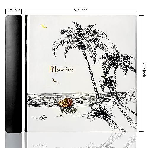 Holoary Photo Album 4x6 160 Photos Two Pictures Per Page, Memo Writing Area for Each Pocket, 160 Pockets 4”x6”, Printed Book Cover Travel Design Natural Beach Vacation Honeymoon Memories - Image 2