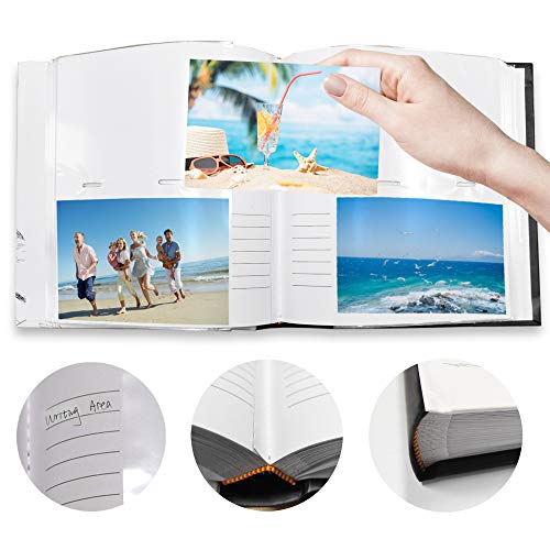 Holoary Photo Album 4x6 160 Photos Two Pictures Per Page, Memo Writing Area for Each Pocket, 160 Pockets 4”x6”, Printed Book Cover Travel Design Natural Beach Vacation Honeymoon Memories - Image 4