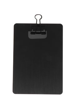 Metal Clipboard A5 Stainless Steel Writing Pad Document Holder Menu Stand Profile Clip File Paper Sheet for Office Business School Teach Jobsite Lab 23*16cm (Black)