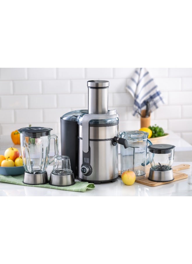 Grimmen Electric Fruit & Vegetable Juicer - 4 in 1 High-Speed Juice Blender for Smoothies, Cocktails, Milkshakes, Ice Crushing, Baby Food, Spices & Sauces - 1.5L Cold Press Juicer Machine  - Image 2