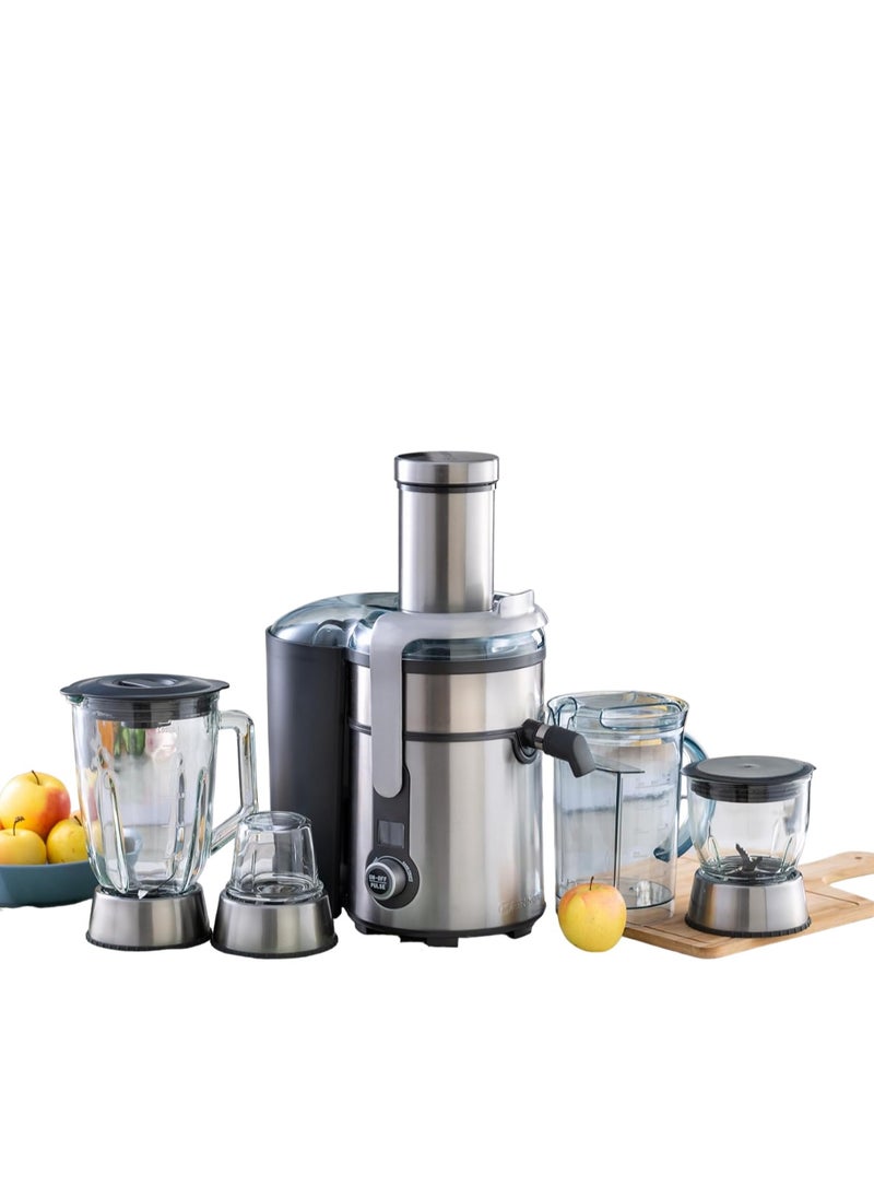 Grimmen Electric Fruit & Vegetable Juicer - 4 in 1 High-Speed Juice Blender for Smoothies, Cocktails, Milkshakes, Ice Crushing, Baby Food, Spices & Sauces - 1.5L Cold Press Juicer Machine  - Image 1
