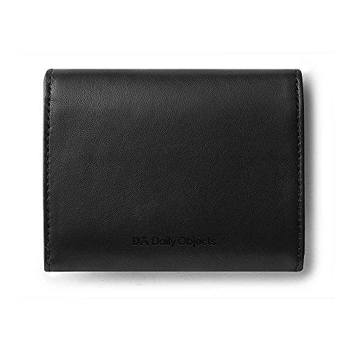 DailyObjects Black Women's Flip Top Card Wallet | Made with Real Leather Material | Carefully Handcrafted | Holds up to 5 Cards | Slim and Easy to Fit in Pocket | Safety with Button Closure - Image 4