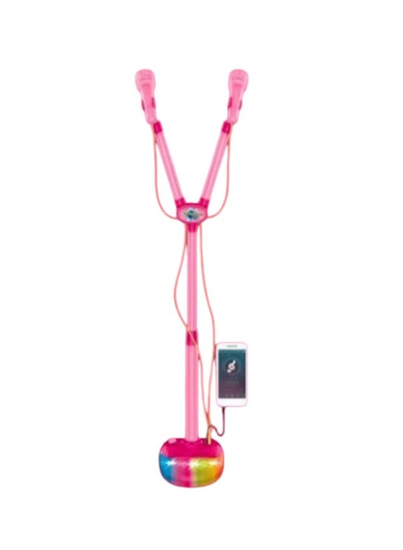 Dual Microphone Stand Gaming Set with Built-in MP3 Jack Adjustable Height Speaker - Image 2