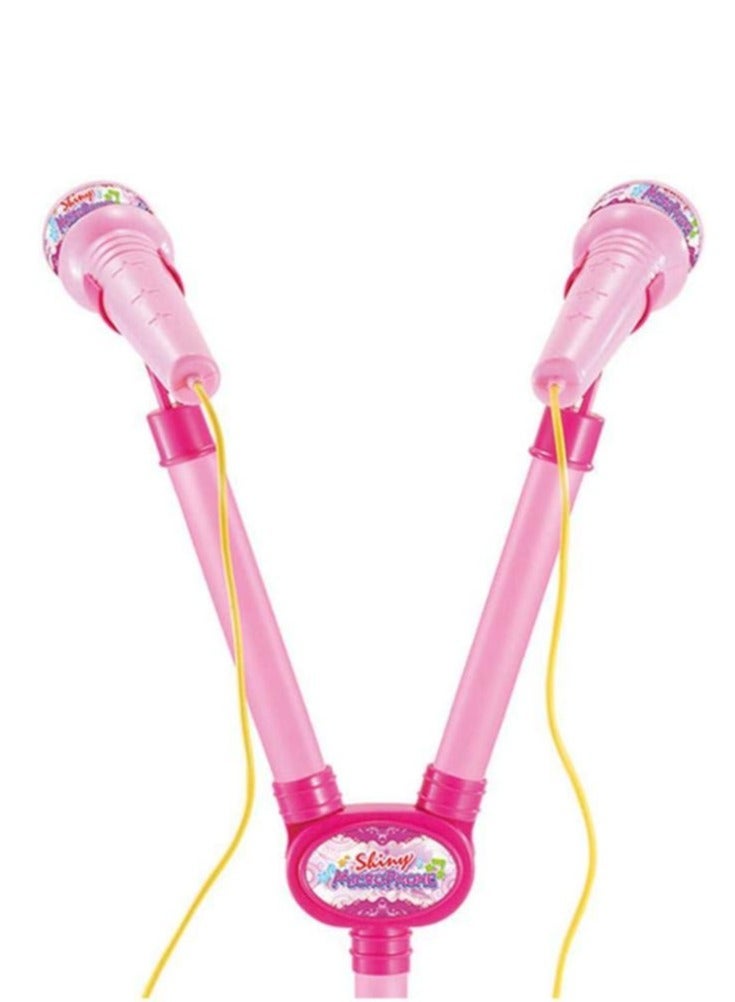 Dual Microphone Stand Gaming Set with Built-in MP3 Jack Adjustable Height Speaker - Image 4