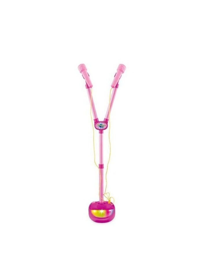 Dual Microphone Stand Gaming Set with Built-in MP3 Jack Adjustable Height Speaker - Image 1