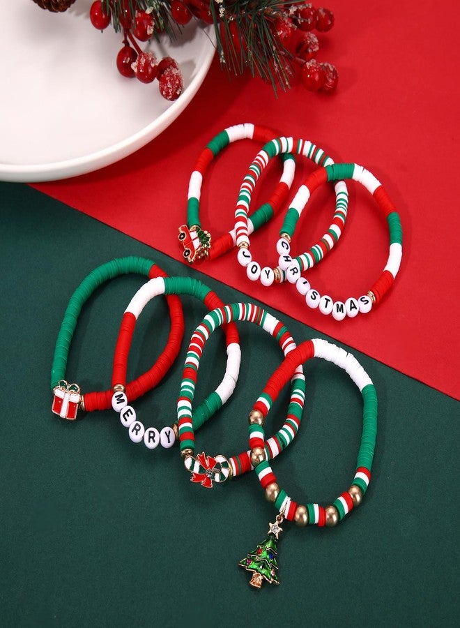 مولوك أساور مولوخ لعيد الميلاد، سوار شجرة عيد الميلاد، سوار عصا الحلوى، أساور هيشي قابلة للتكديس، أساور خرزية مرحة، هدايا عيد الميلاد، هدايا حفلات، هدايا تذكارية - Image 2