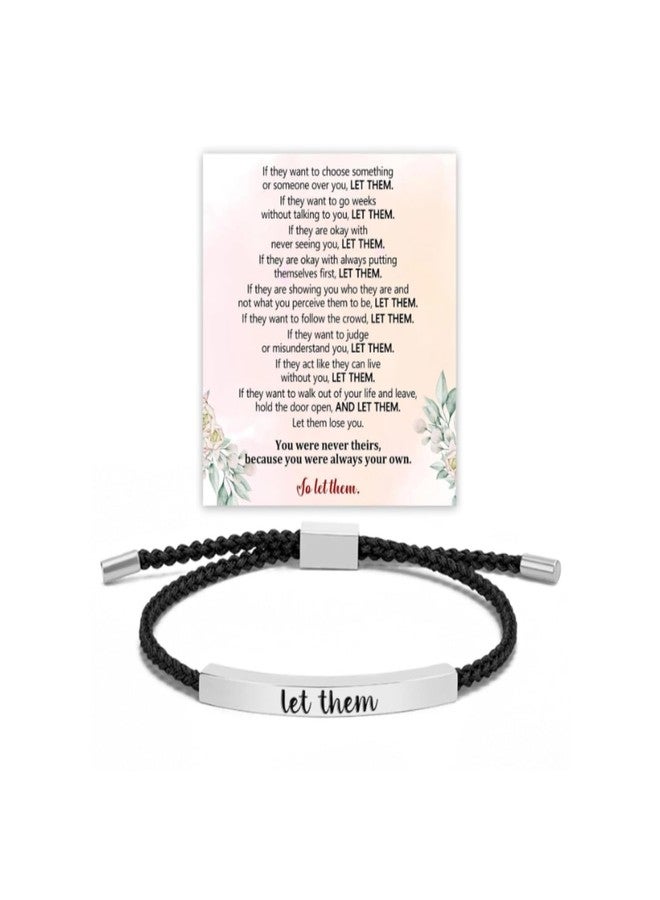 72ore Let Them Bracelet for Women Inspirational Bracelets Adjustable Braided Rope Engraved Bracelet Inspirational Gifts for Women Trendy - Image 1