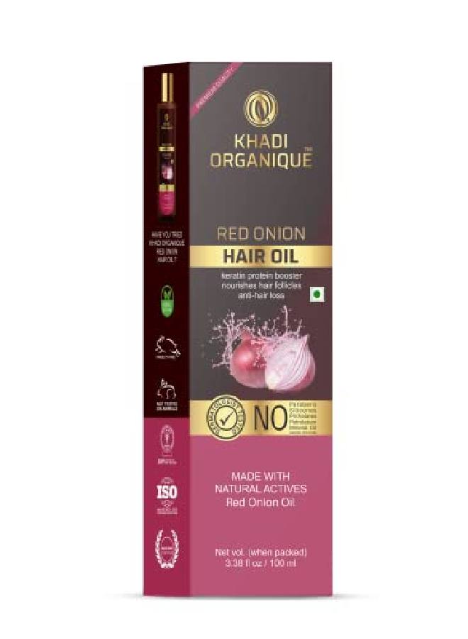 Khadi ORGANIQUE Red Onion Hair Oil For Hair Growth & Hair Fall Control (SLS & PARABEN FREE) 100 ML - Image 4