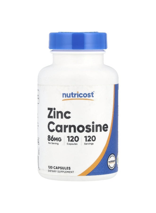 Nutricost نوتريكوست، زنك كارنوستين، 86 ملغ، 120 كبسولة - Image 1