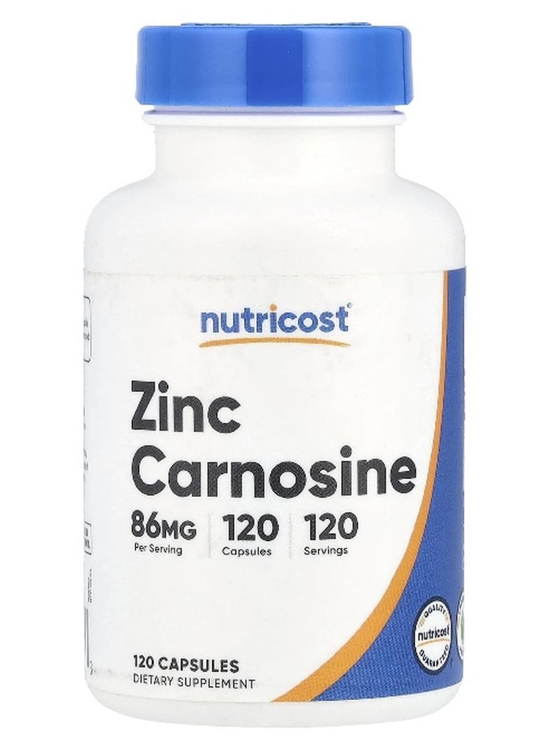 Nutricost نوتريكوست، زنك كارنوستين، 86 ملغ، 120 كبسولة - Image 1