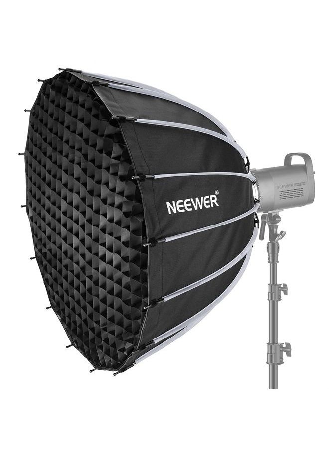 Neewer - NEEWER 33inch/85cm Parabolic Softbox Quick Set up Quick Folding, with Diffusers/Honeycomb Grid/Bag, Compatible with Aputure 120d Light Dome Godox sl60w NEEWER RGB CB60 and Other Bowens Mount Lights - Image 1