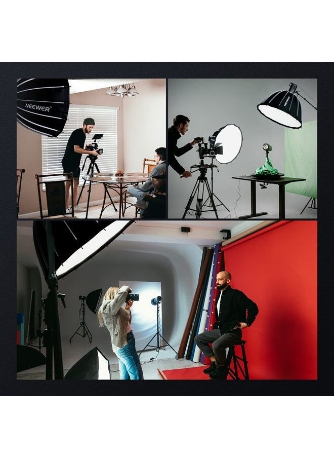 Neewer - NEEWER 33inch/85cm Parabolic Softbox Quick Set up Quick Folding, with Diffusers/Honeycomb Grid/Bag, Compatible with Aputure 120d Light Dome Godox sl60w NEEWER RGB CB60 and Other Bowens Mount Lights - Image 1