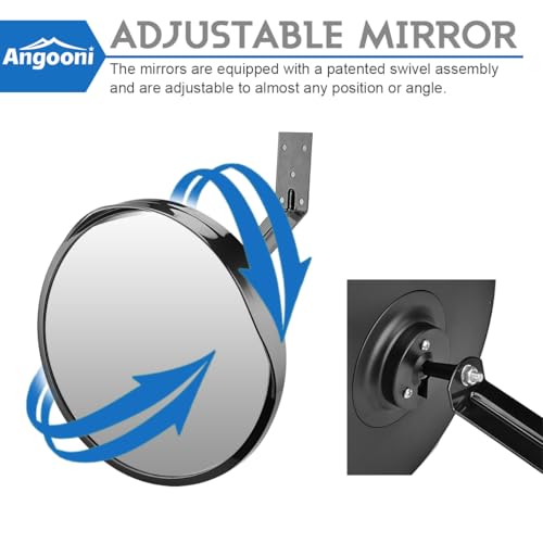 Angooni Acrylic Convex Traffic Mirror, 12 inch Adjustable Wide Angle View Curved Security Mirror for Driveway, Park, Garage, Corners and Blindspot(Support Indoor and Outdoor) - Image 5