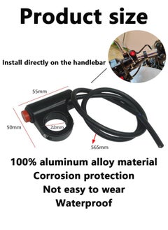 Generic Motorcycle Handlebar Switch for Turning Lights Double flash - 100% aluminum Waterproof 48V ON/OFF Control Switch for Scooter and Electric Bike - Fits 7/8 22-23mm Handlebars  - Image 2