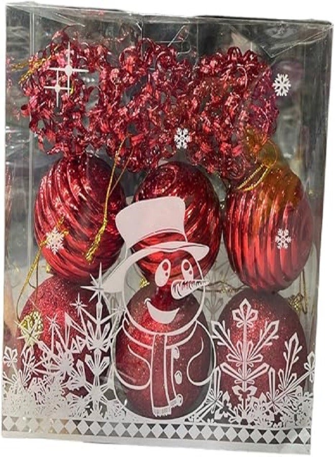 9 Christmas Different Balls Shiny, Matte Glitter, Assorted 5 cm - Image 2