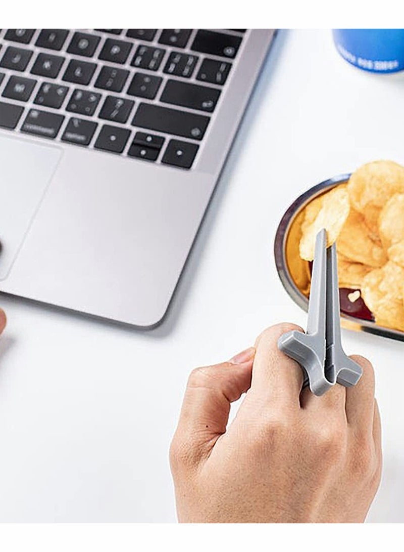 Excefore Finger Chopsticks for Gamers, Lazy Auxiliary Chopsticks, Portable Snack Clamp Clips - Image 2