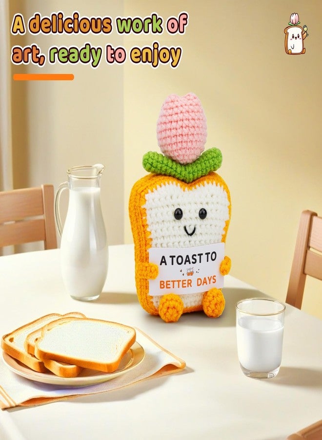 Hssugi Gifts for Mom Daughter, Gifts for Him Her Boyfriend Girlfriend, Handmade Crochet Toast, Emotional Positive Tulip Toast Gift with Card for Father Friends, Anniversary, Graduation Parties - Image 5