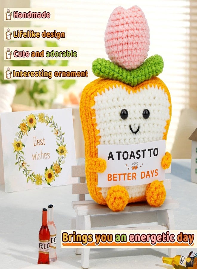 Hssugi Gifts for Mom Daughter, Gifts for Him Her Boyfriend Girlfriend, Handmade Crochet Toast, Emotional Positive Tulip Toast Gift with Card for Father Friends, Anniversary, Graduation Parties - Image 4