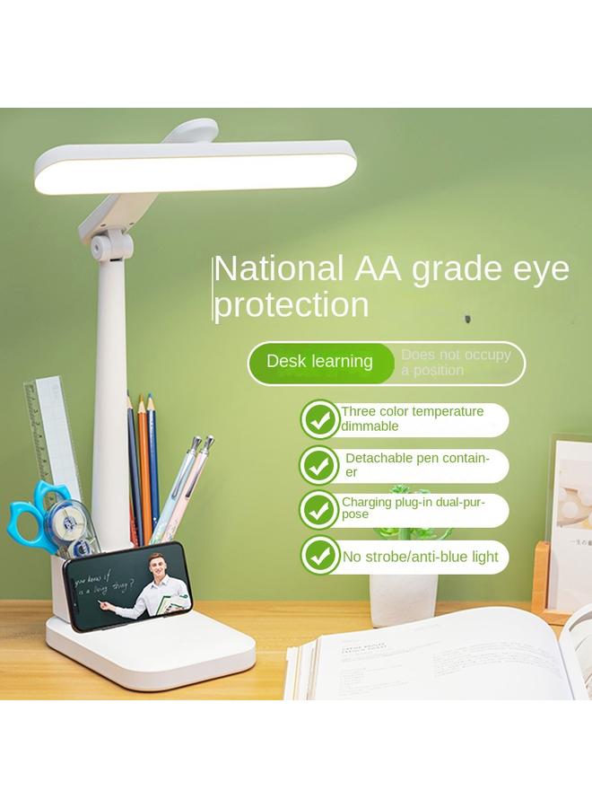 Bluejw Eye Protection Pen Container Desk Lamp Student Study Dormitory Lamp Desk Special Lamp Charging Folding Rotating Bedside Night Light - Image 2