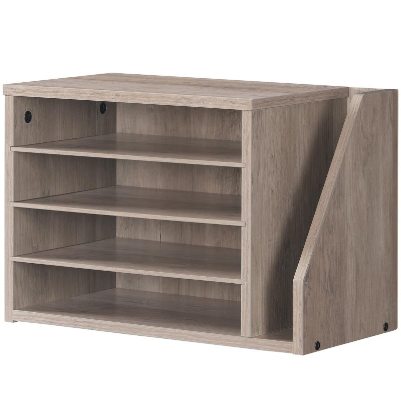 HOOBRO Mail Sorter, Literature Organizer with Adjustable Shelves, Paper Organizer for Office, Home, Wood Countertop Mail Sorter, File Holders, Magazines, Greige BG41WF01N1 - Image 1
