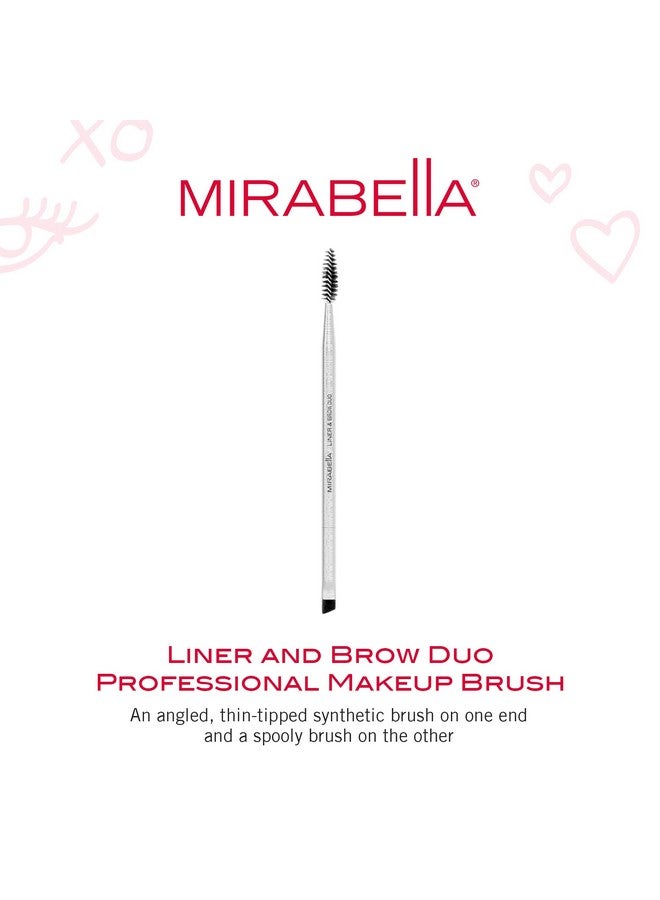 Mirabella Liner And Brow Duo Brushprofessional & Premium Makeup Beauty Brushesnatural & Crueltyfree Synthetic Bristles Handsculpted Brushed Aluminum Luxury Cosmetic Make Up Brush - Image 2
