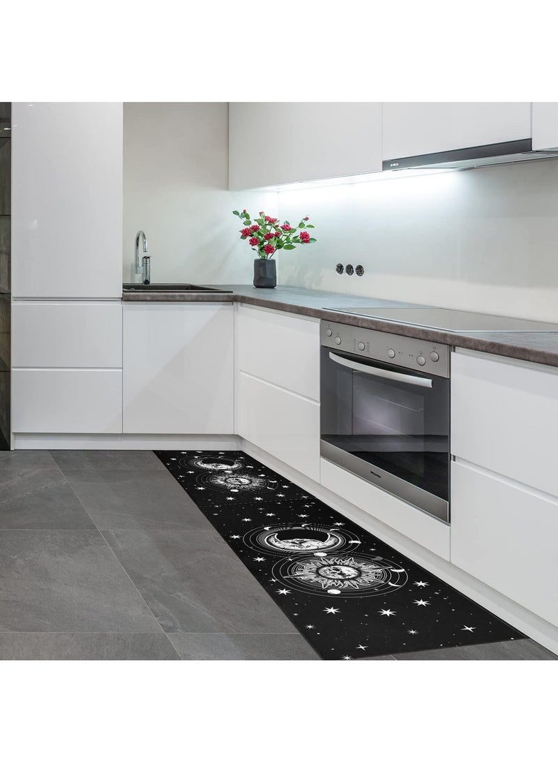 general Goth Kitchen Mat Set of 2, Moon Phase Kitchen Rugs for Floor Halloween Kitchens Mat Gothic Kitchens Decor for Floor, Home, Sink, Bathroom（17‘’*23.5‘’ + 17‘’*47‘’）） - Image 2