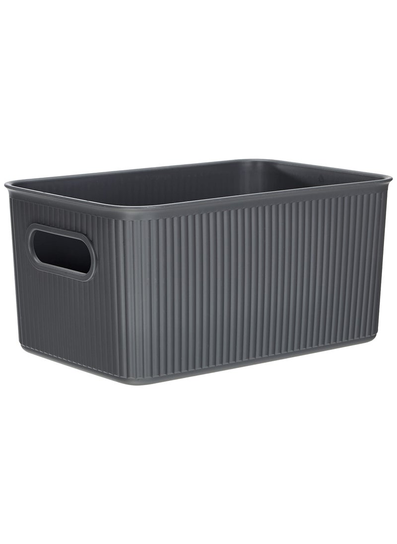 TATAY TATAY Baobab Multipurpose Storage Basket Medium with Capacity for 5 Litres Grey Anthracite 181 x 272 x 13 