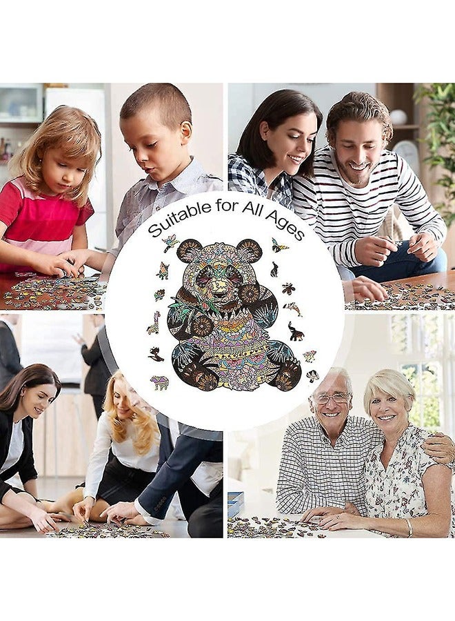Panda Wooden Jigsaw Puzzle Wood Animal Shape 3d Jigsaw Puzzle for Adults and Kids - Image 2