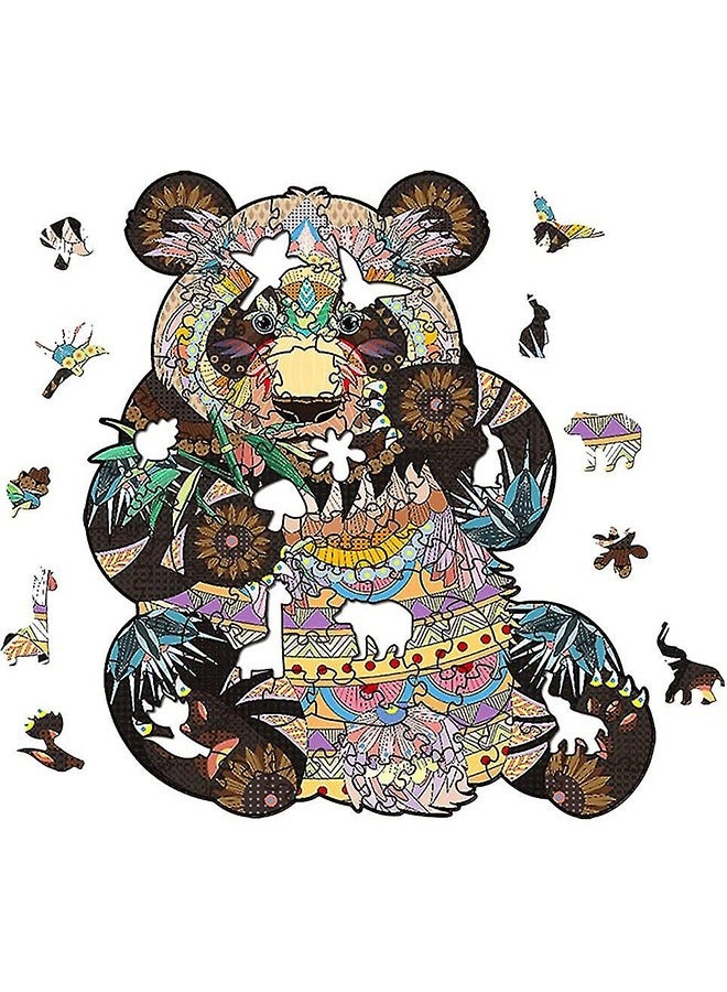 Panda Wooden Jigsaw Puzzle Wood Animal Shape 3d Jigsaw Puzzle for Adults and Kids - Image 3